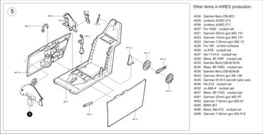 Aires AIRE4067 1:48 Messerschmitt Bf-109E cockpit