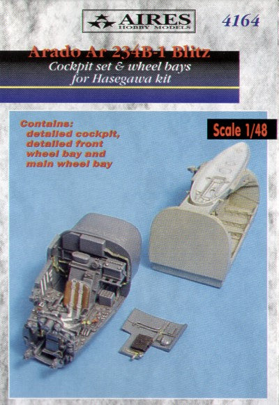 Aires AIRE4164 1:48 Arado Ar-234B 'Blitz' wheel bay and cockpit set