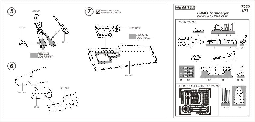 Aires AIRE7070 1:72 Republic F-84G Thunderjet details