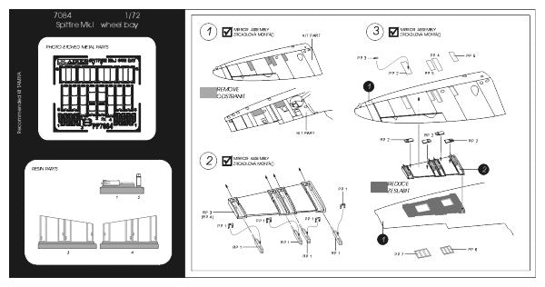 Aires AIRE7084 1:72 Supermarine Spitfire Mk.I gun bay