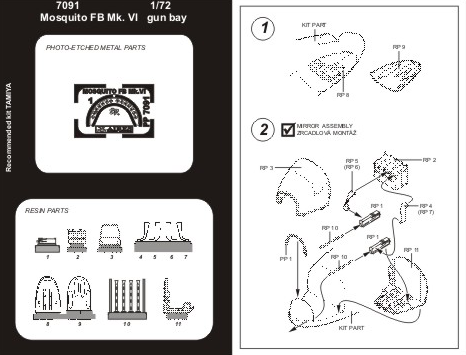 Aires AIRE7091 1:72 de Havilland Mosquito Mk.VI gun bay