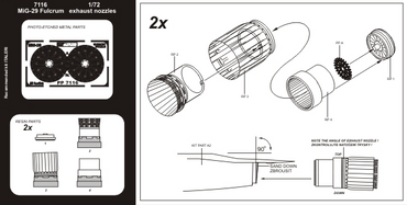 Aires AIRE7116 1:72 Mikoyan MiG-29A 'Fulcrum' exhaust nozzles
