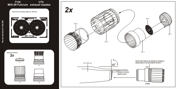 Aires AIRE7116 1:72 Mikoyan MiG-29A 'Fulcrum' exhaust nozzles