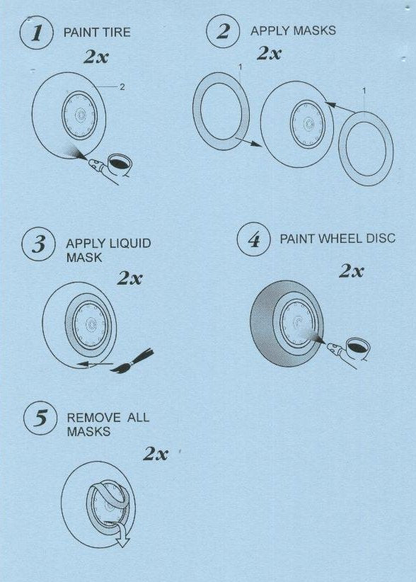 Aires 7242 Douglas A-4B/E/F/M/P Skyhawk Wheels & Paint Masks 1:72