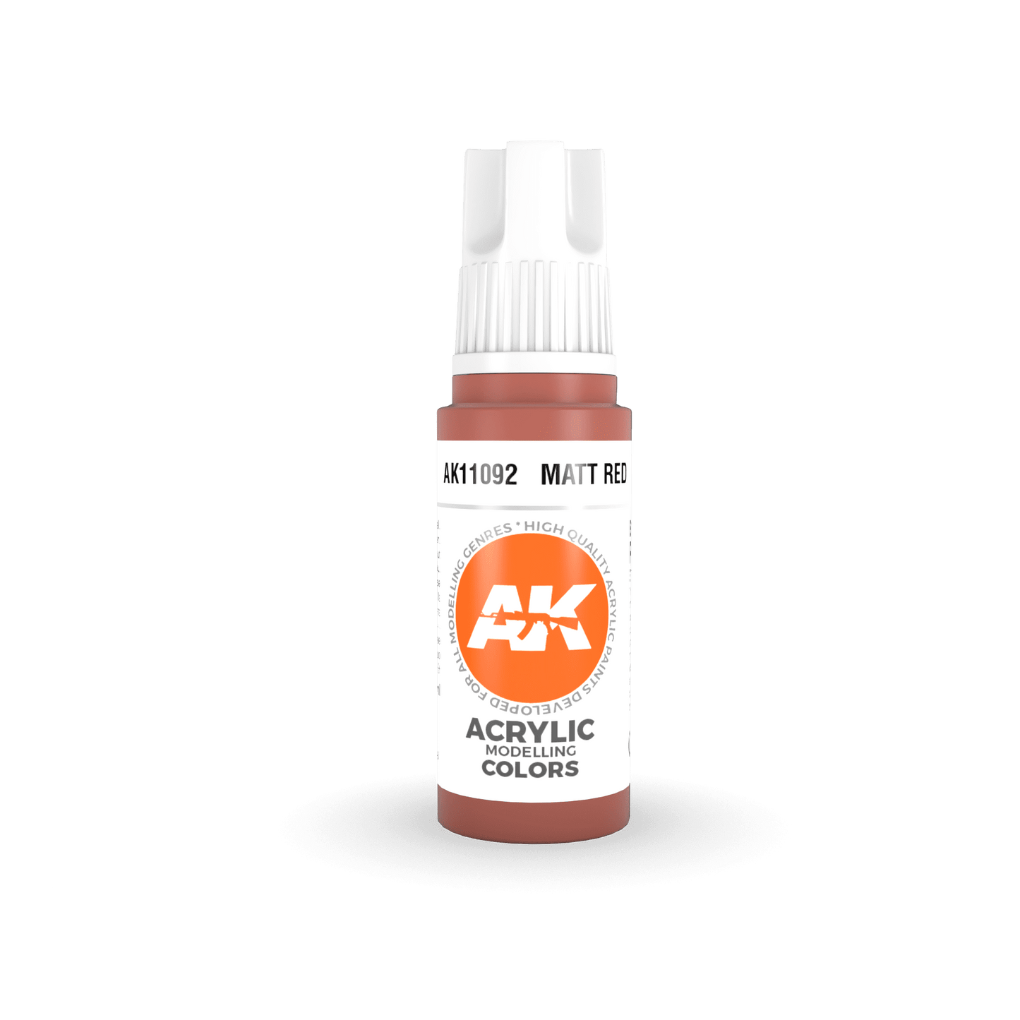 AK Interactive 11092 Matt Red 17ml 3rd Gen. Acrylic Model Paint