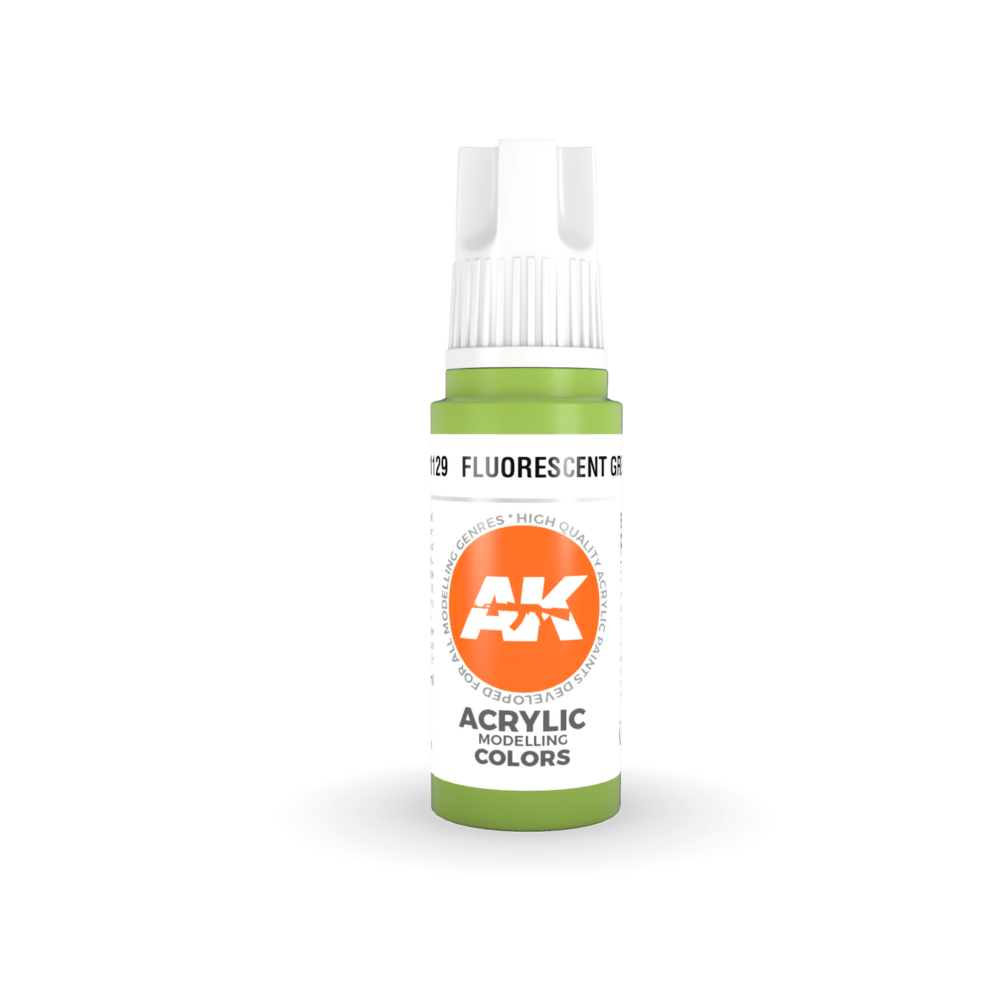 AK Interactive 11129 Fluorescent Green 17ml 3rd Gen. Acrylic Model Paint