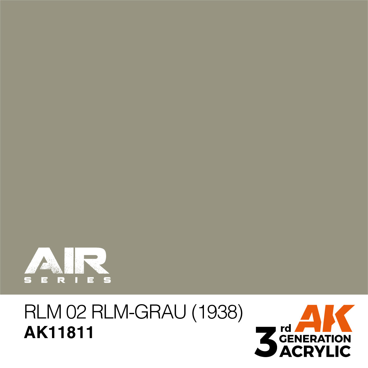 AK Interactive 11811 RLM 02 RLM-Grau (1938) 17ml AIR 3G Acrylic Model Paint