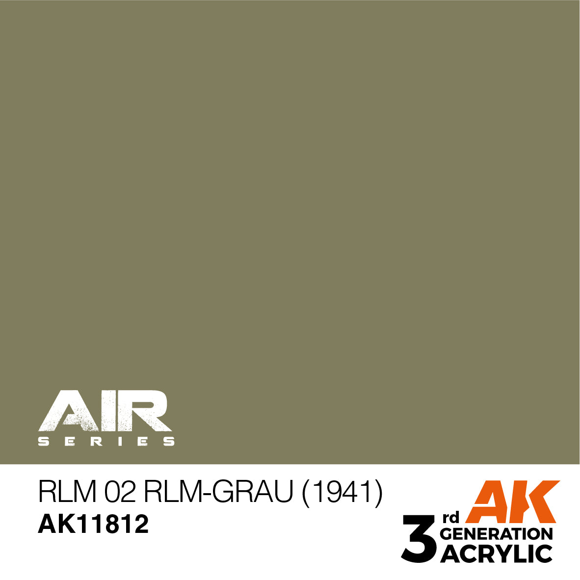 AK Interactive 11812 RLM 02 RLM-Grau (1941) 17ml AIR 3G Acrylic Model Paint