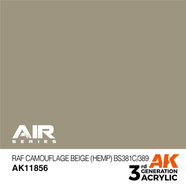 AK Interactive 11856 RAF Camouflage Beige (Hemp) 17ml AIR 3G Acrylic Model Paint