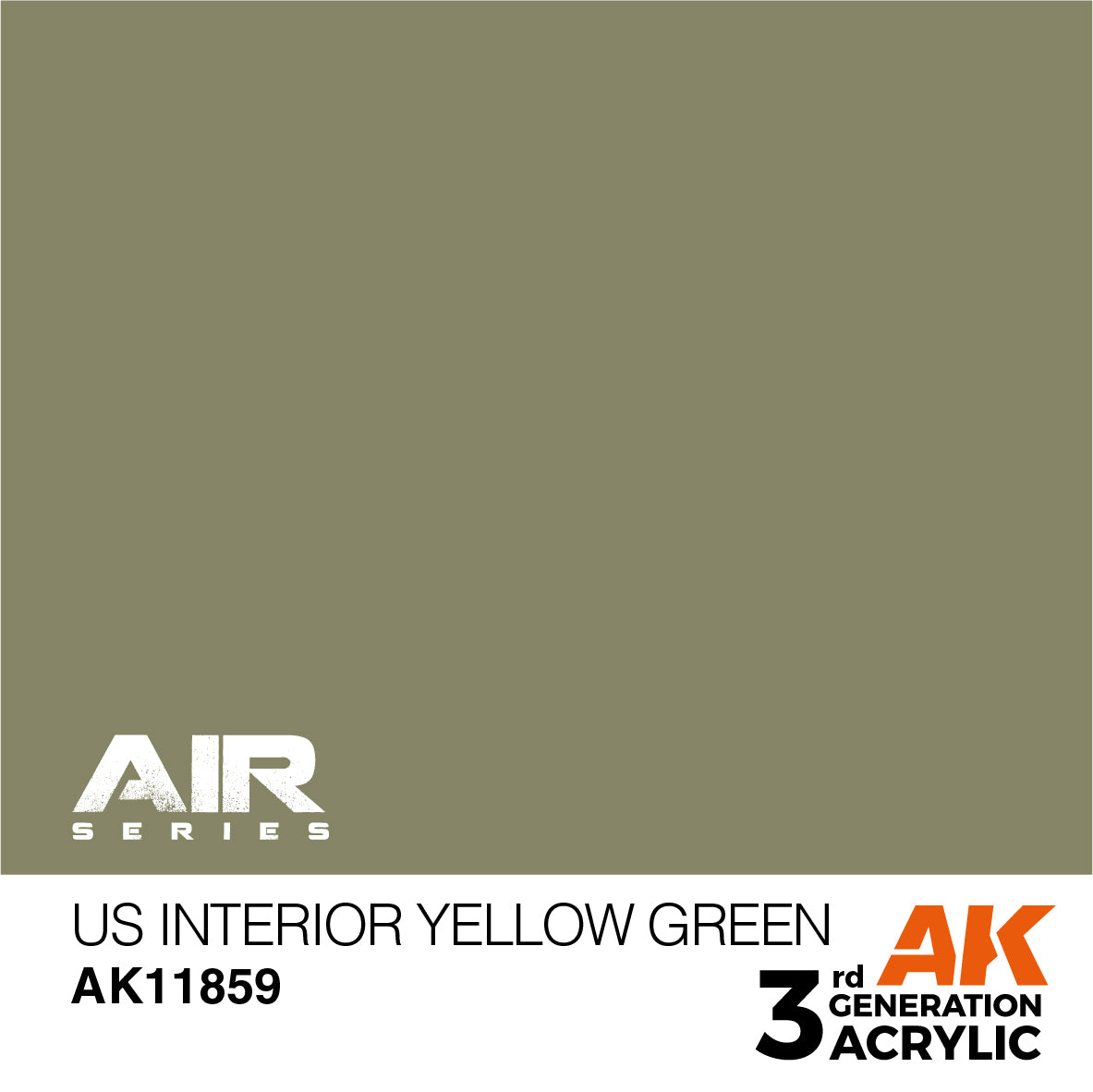 AK Interactive 11859 US Interior Yellow Green 17ml AIR 3G Acrylic Model Paint