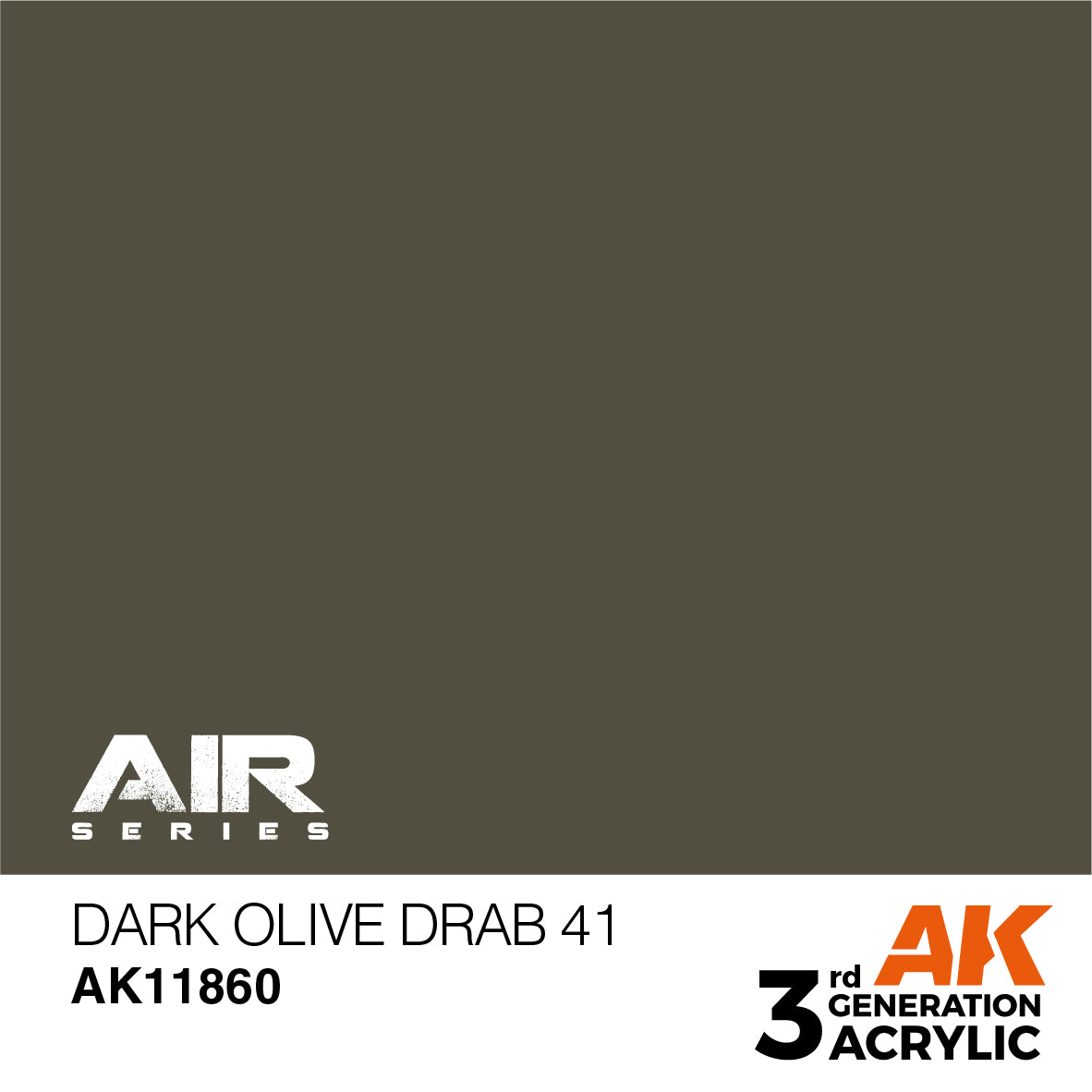 AK Interactive 11860 Dark Olive Drab 41 17ml AIR 3G Acrylic Model Paint