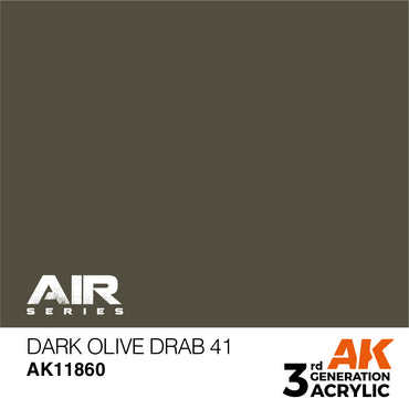 AK Interactive 11860 Dark Olive Drab 41 17ml AIR 3G Acrylic Model Paint