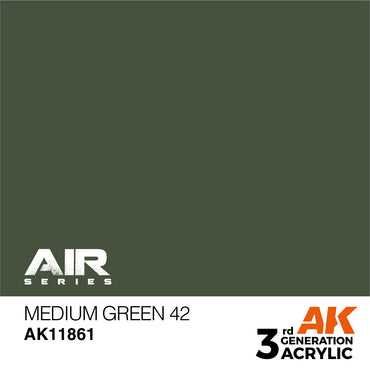 AK Interactive 11861 Medium Green 42 17ml AIR 3G Acrylic Model Paint
