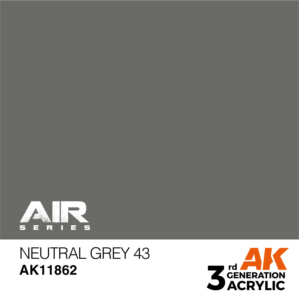 AK Interactive 11862 Neutral Grey 43 17ml AIR 3G Acrylic Model Paint