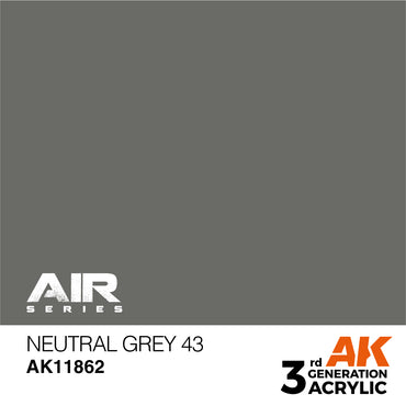 AK Interactive 11862 Neutral Grey 43 17ml AIR 3G Acrylic Model Paint