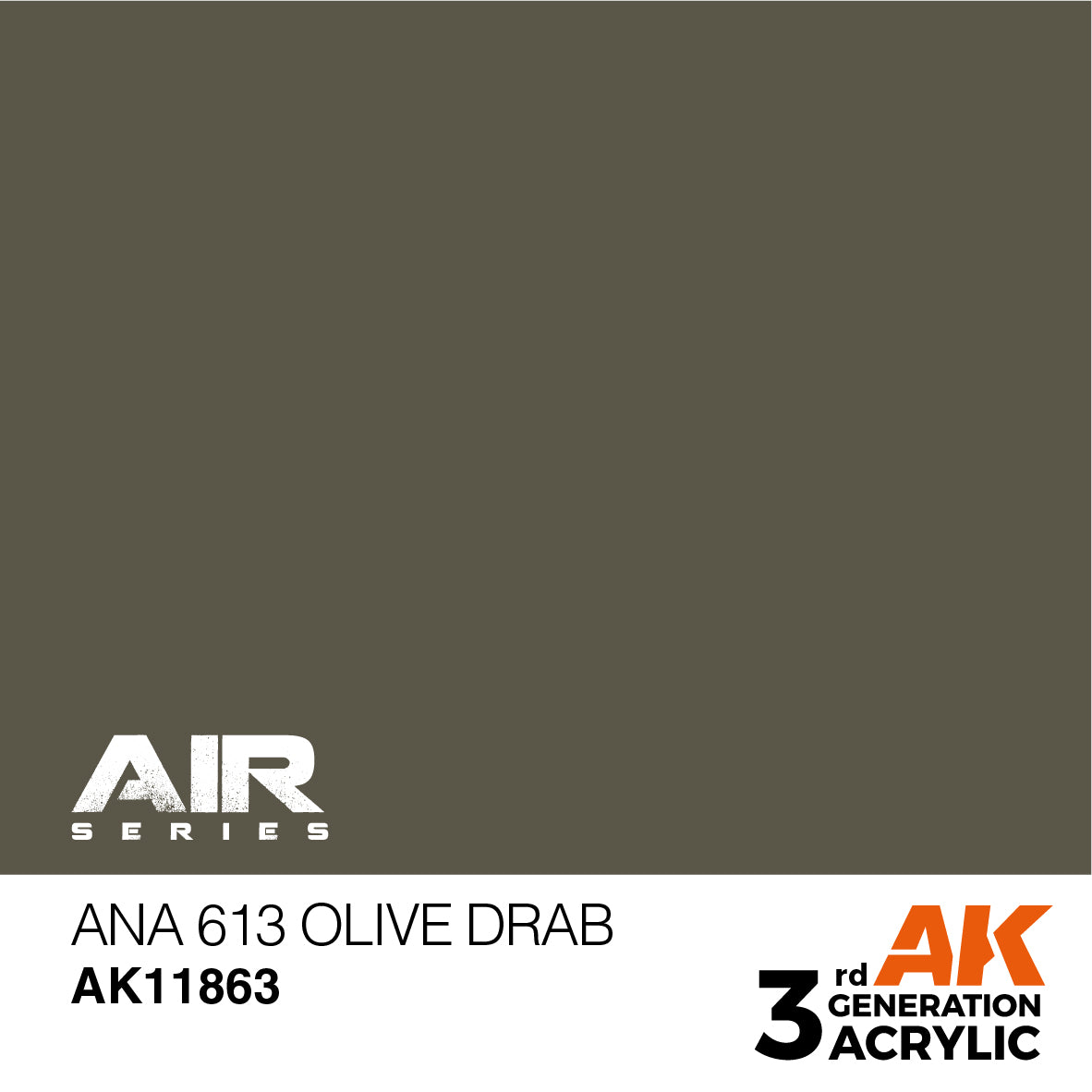 AK Interactive 11863 ANA 613 Olive Drab 17ml AIR 3G Acrylic Model Paint