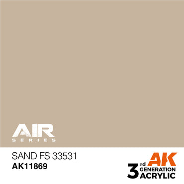 AK Interactive 11869 Sand FS 33531 17ml AIR 3G Acrylic Model Paint