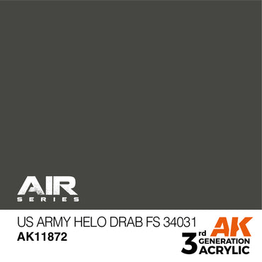 AK Interactive 11872 US Army Helo Drab FS 34031 17ml AIR 3G Acrylic Model Paint
