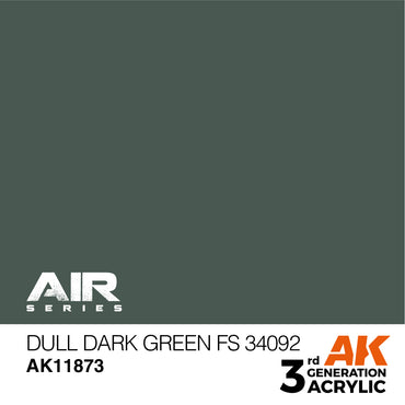 AK Interactive 11873 Dull Dark Green FS 34092 17ml AIR 3G Acrylic Model Paint