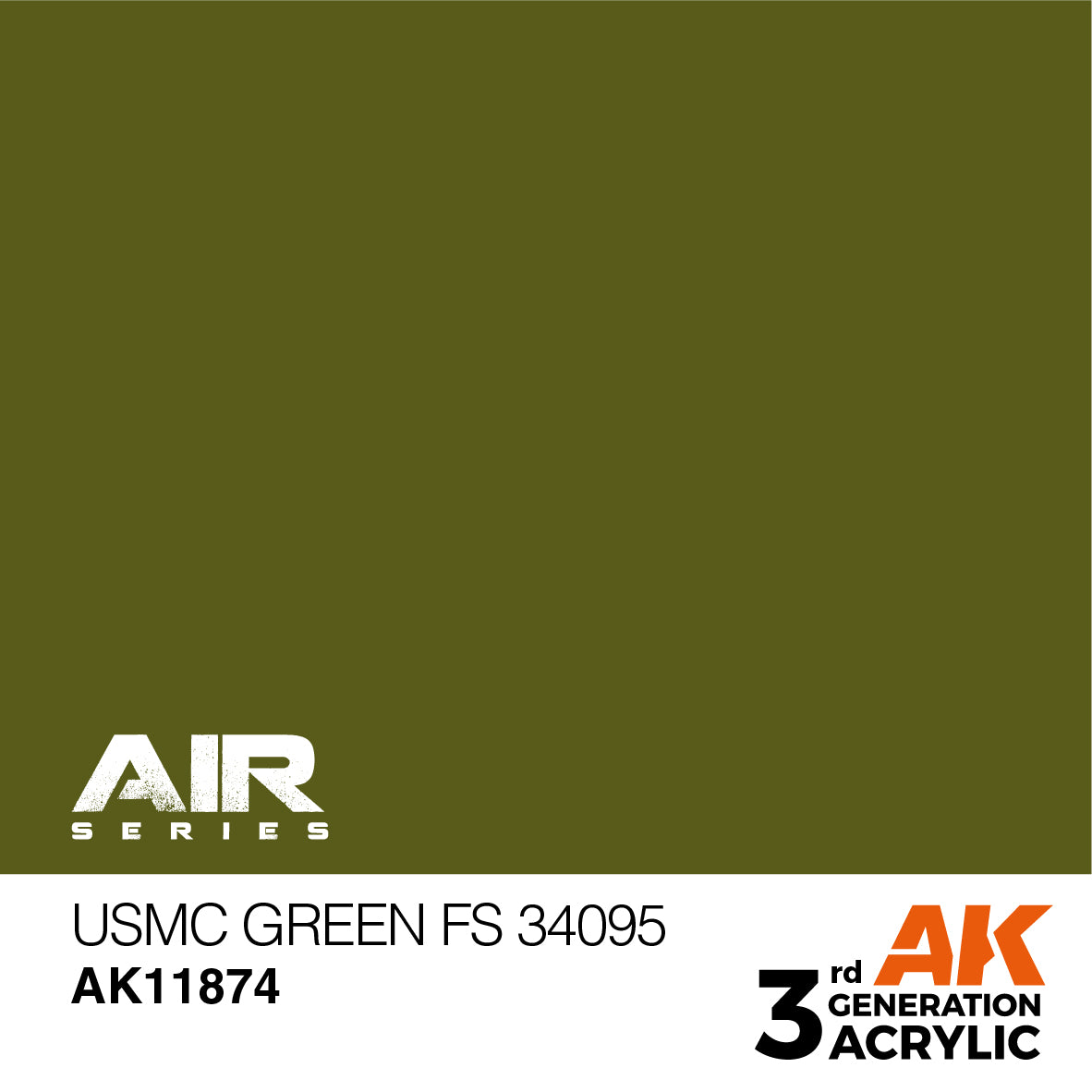 AK Interactive 11874 USMC Green FS 34095 17ml AIR 3G Acrylic Model Paint