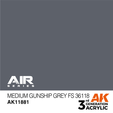 AK Interactive 11881 Medium Gunship Grey FS36118 17ml AIR 3G Acrylic Model Paint