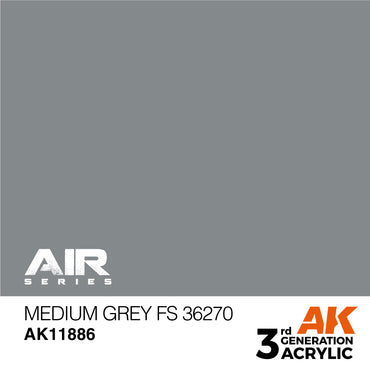 AK Interactive 11886 Medium Grey FS 36270 17ml AIR 3G Acrylic Model Paint