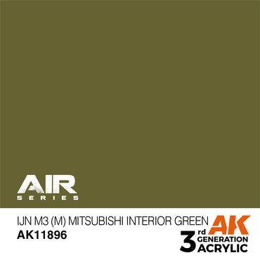 AK Interactive 11896 IJN M3 (M) Mitsubishi Int. Green 17ml AIR 3G Acrylic Paint
