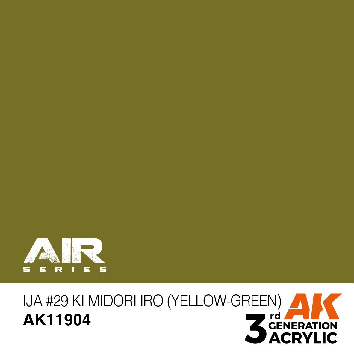 AK Interactive 11904 IJA #29 Ki Midori iro Yellow-Grn 17ml AIR 3G Acrylic Paint