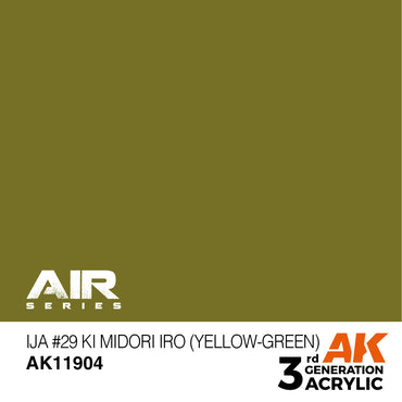 AK Interactive 11904 IJA #29 Ki Midori iro Yellow-Grn 17ml AIR 3G Acrylic Paint