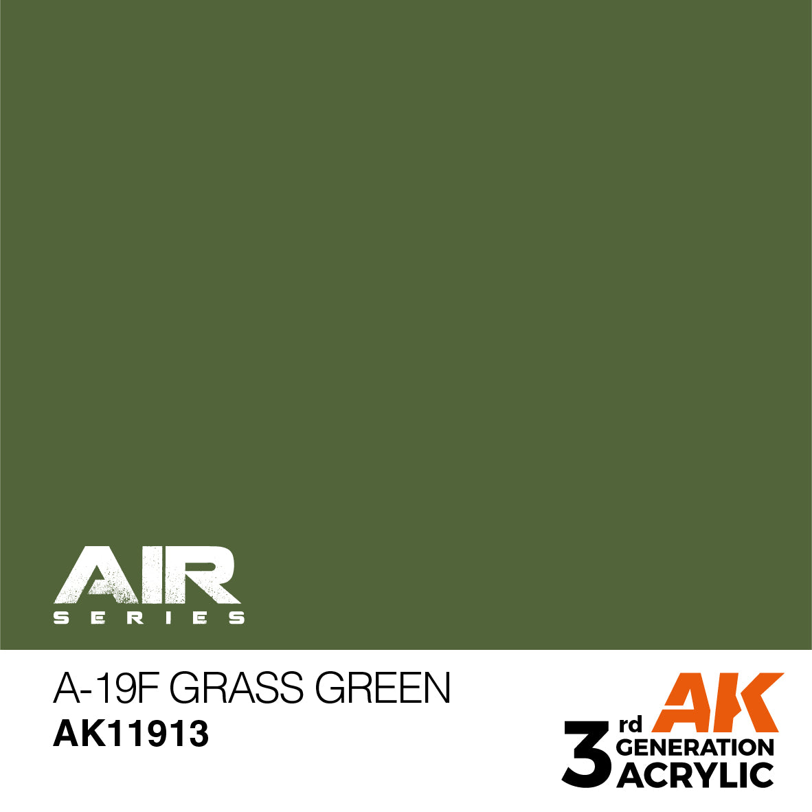 AK Interactive 11913 A-19f Grass Green 17ml AIR 3G Acrylic Model Paint