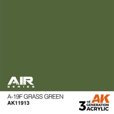 AK Interactive 11913 A-19f Grass Green 17ml AIR 3G Acrylic Model Paint