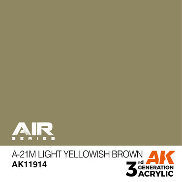 AK Interactive 11914 A-21m Light Yellowish Brown 17ml AIR 3G Acrylic Model Paint