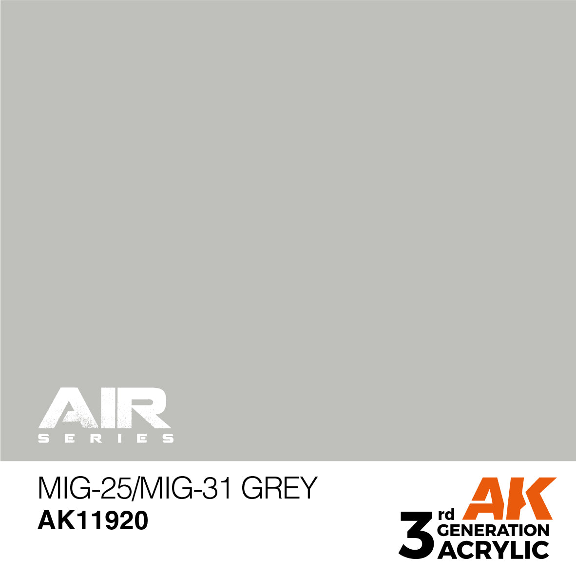 AK Interactive 11920 MiG-25/MiG-31 Grey 17ml AIR 3G Acrylic Model Paint