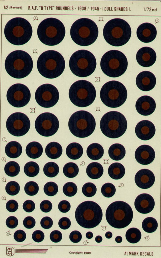 Almark AKA02 1:72 RAF Type B National Insignia Roundels Fighters