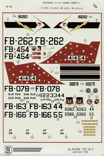 Almark AKS14 1:72 McDonnell F-101 Voodoo B/C/RF-101C/G/H