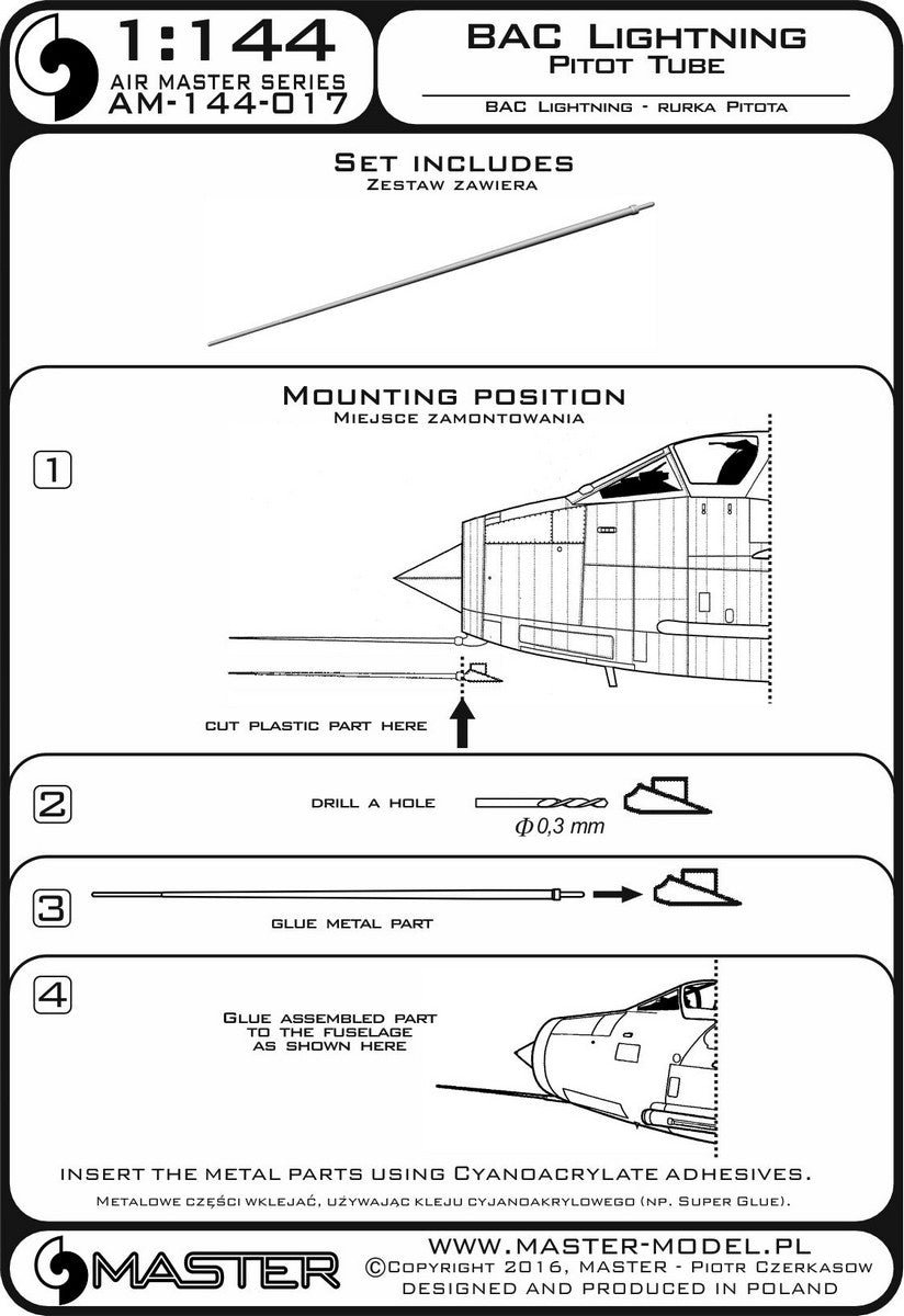 Master AM144-017 1:144 BAC/EE Lightning F.6