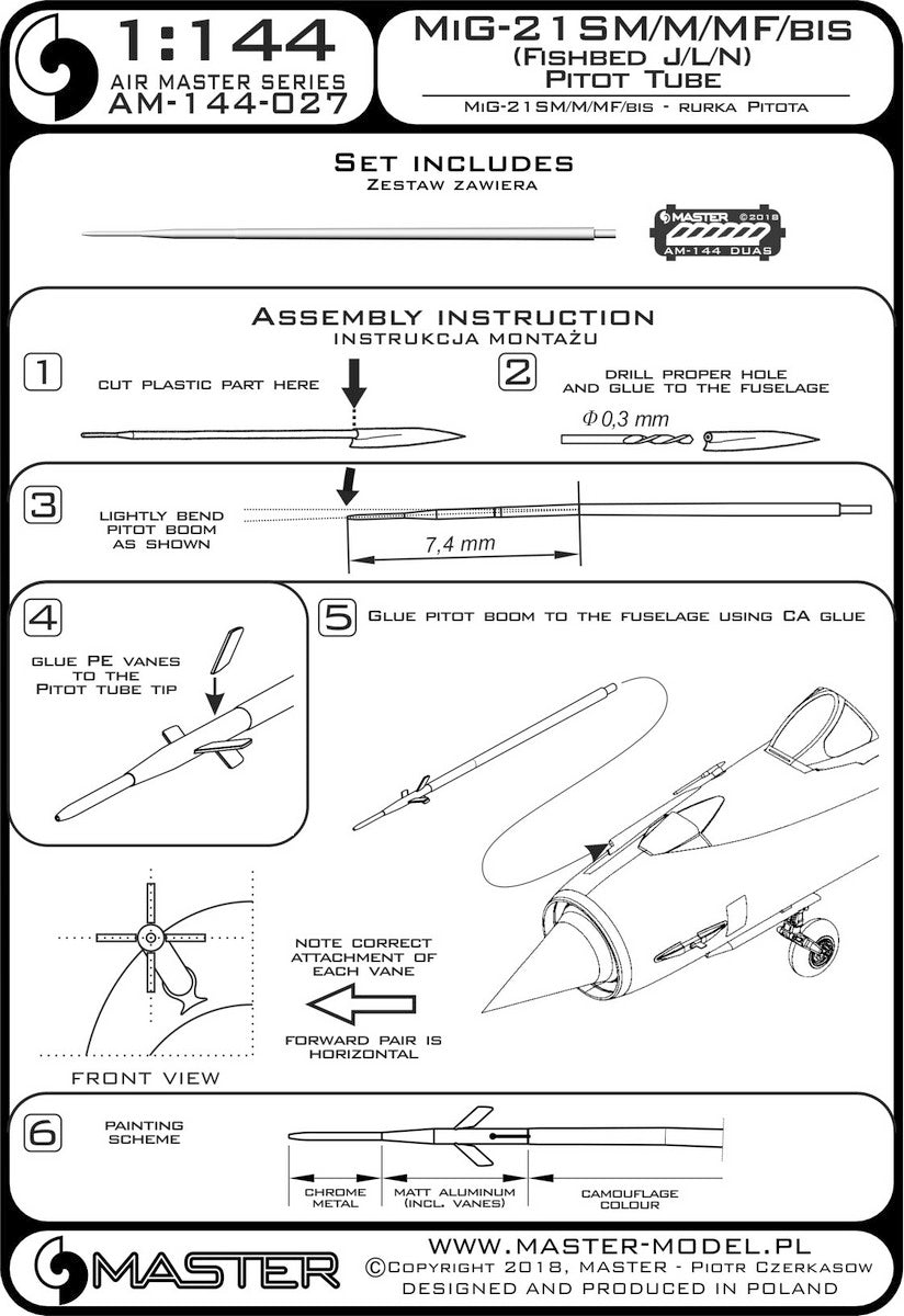 Master AM144-027 1:144 Mikoyan MiG-21SMT/MiG-21M/MiG-21MF/MiG-21bis