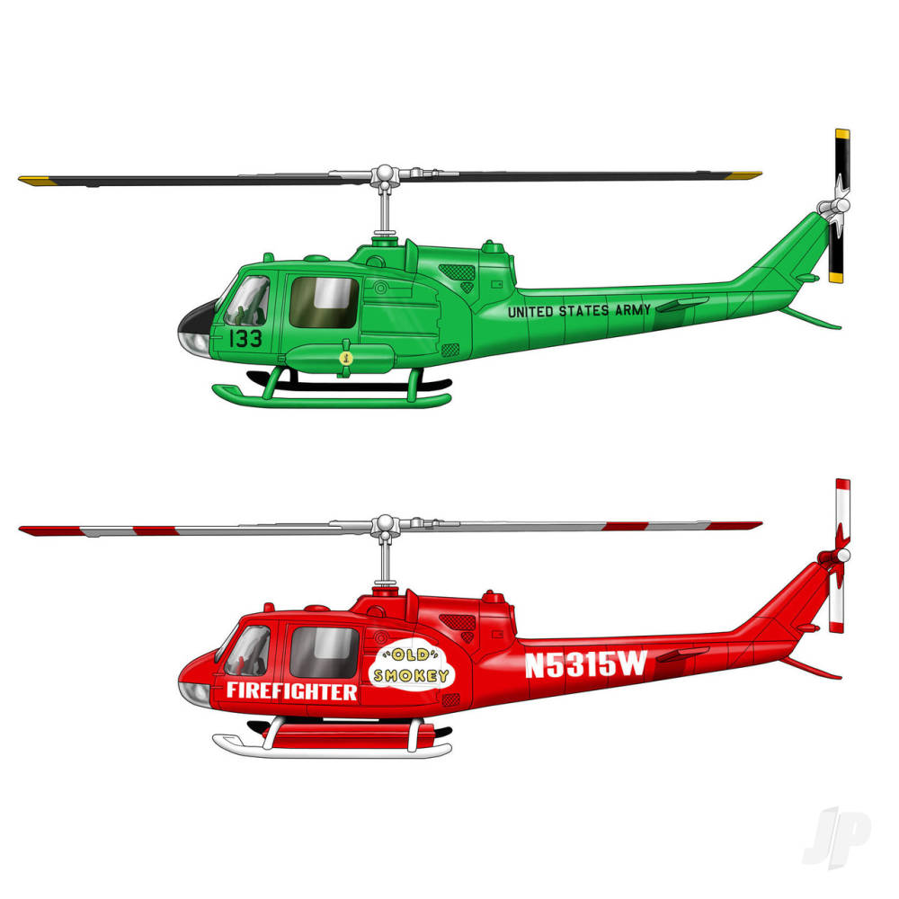 Atlantis Models 1:72 Snap Huey Helicopter 2 Pack Gunship/ Firefighter CM1026
