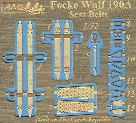 AML AMLA32005 1:32 Focke-Wulf Fw-190 resin seat & P-E seatbelts