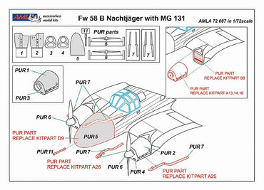 AML AMLA72087 1:72 Focke-Wulf Fw-58B/C Nachtjager with MG 131