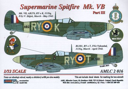 AML AMLC2016 1:32 Supermarine Spitfire Mk.VB, 313 Sq