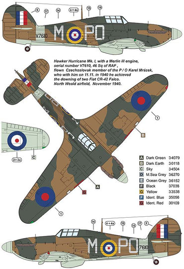 AML C2035 Hurricane Mk.I Czech Pilots Battle of Britain Masks 1:32