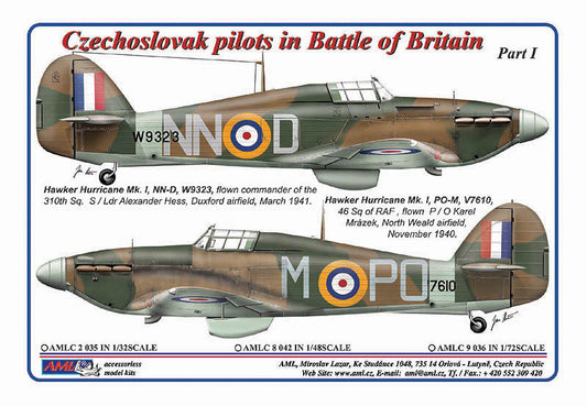 AML C2035 Hurricane Mk.I Czech Pilots Battle of Britain Masks 1:32