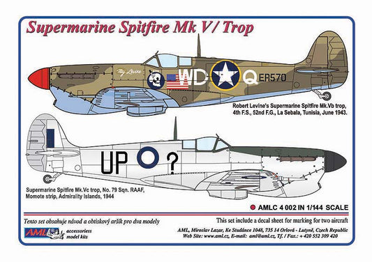AML AMLC4002 1:144 Spitfire Mk.V/Trop,/2 decal versions digital prints