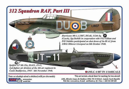 AML C4007 312 Sqn Part III: Hurricane Mk.I & Spitfire LF Mk.IXe 1:144