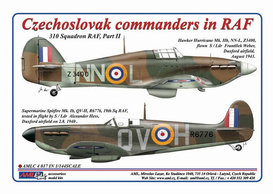 AML C4017 Hurricane Mk.IIb & Spitfire Mk.I Czech Commanders 1:144