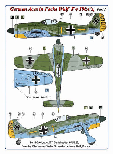 AML AMLC4024 1:144 German Aces in Focke-Wulf Fw-190A's,Part I