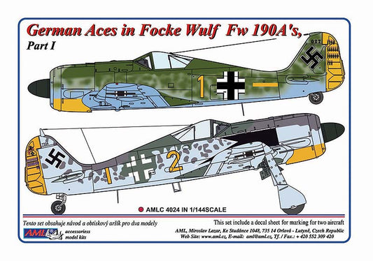 AML AMLC4024 1:144 German Aces in Focke-Wulf Fw-190A's,Part I