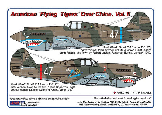AML AMLC4031 1:144 Curtiss Hawk 81-A2 "Flying Tigers" Over China, Part II