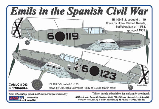 AML AMLC8003 1:48 Messerschmitt Bf-109E in the Spanish Civil War